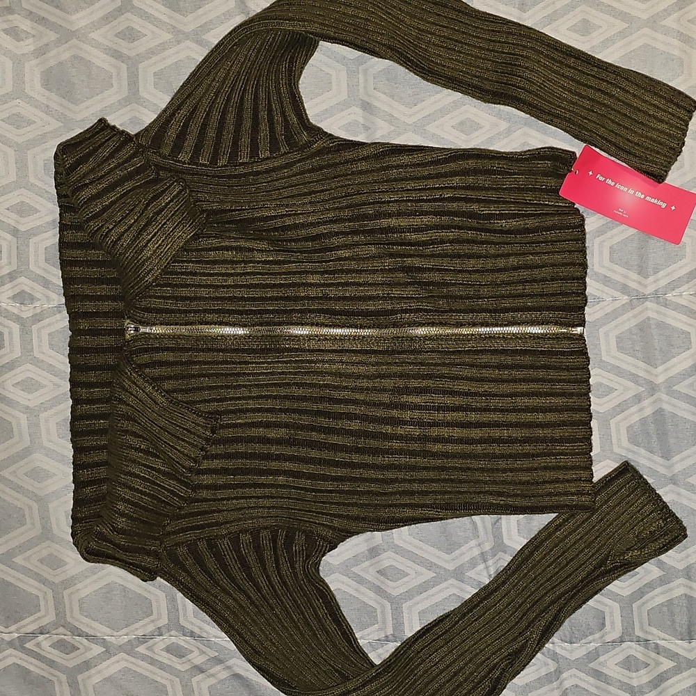 SHEIN Olive Off-the-Shoulder Sweater